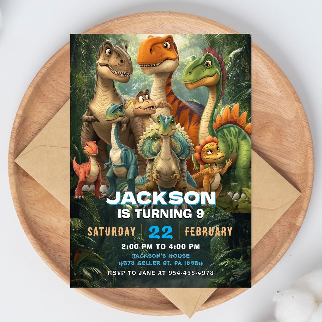 Dinosaur Birthday Invitation T Rex Party Invite (Creator Uploaded)