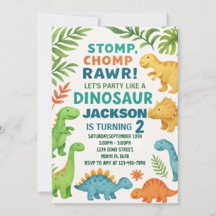 Dinosaur Birthday Invitations
