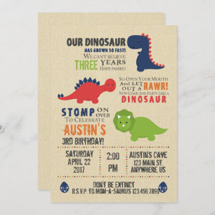 Dinosaur Birthday Invitations