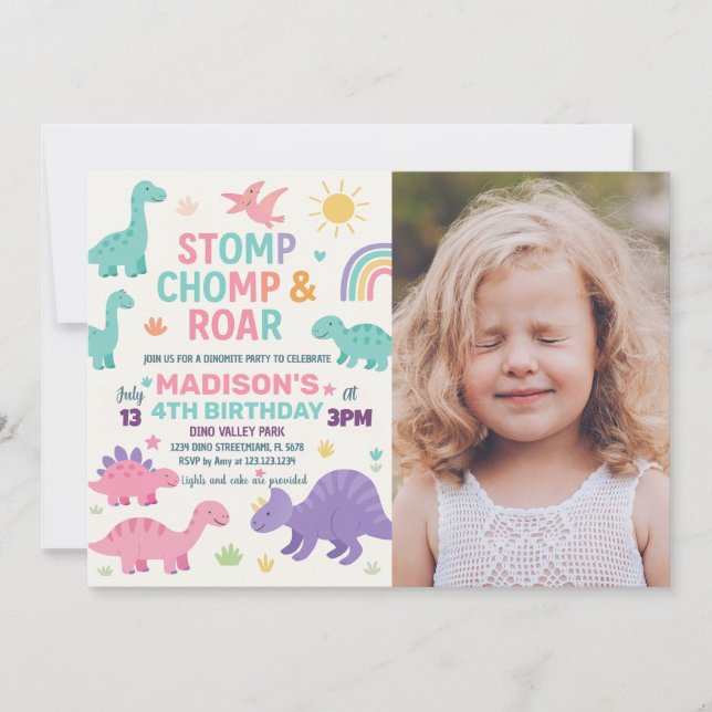 Dinosaur Birthday Invitations (Front)