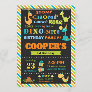 Dinosaur Birthday Invitations Boys Invite