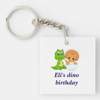 Dinosaur birthday key ring