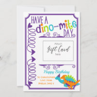 Dinosaur Birthday Money Gift Card Holder