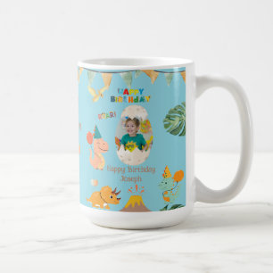 Dinosaur Birthday Mug Gift – Custom Name & Photo