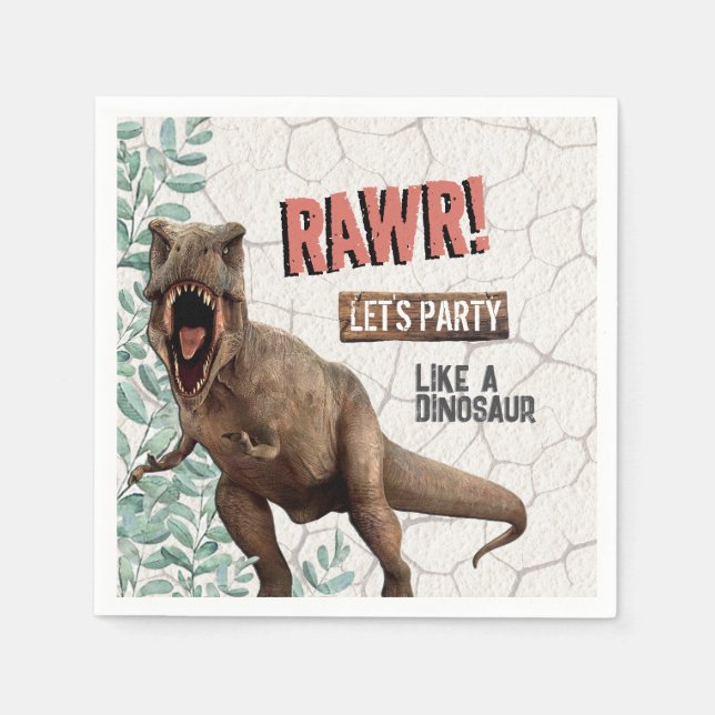 Dinosaur Birthday  Napkin (Front)