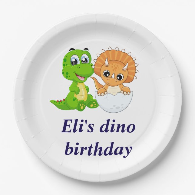 Dinosaur birthday paper plate (Front)