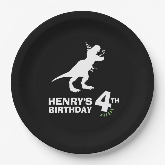 Dinosaur Birthday Paper Plate (Front)