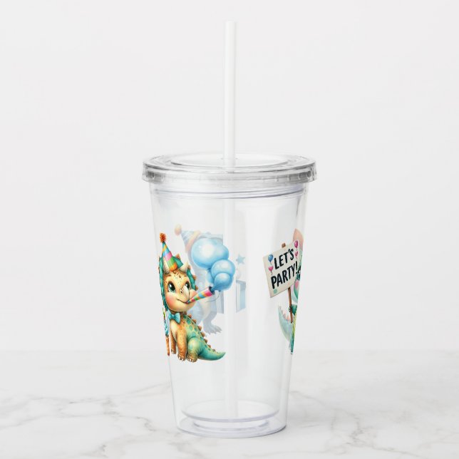 Dinosaur Birthday Party  Acrylic Tumbler (Front)