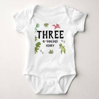 Dinosaur Birthday Party Baby Bodysuit