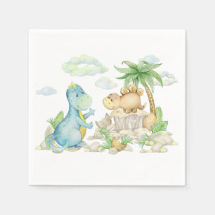 Dinosaur Birthday Party Baby Shower Napkin
