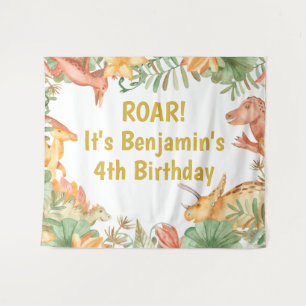 Dinosaur Birthday Party Backdrop Dino Kids Banner Tapestry
