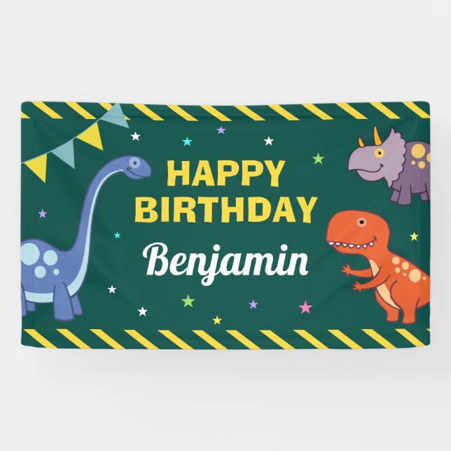 Dinosaur Birthday Party Banner (Horizontal)
