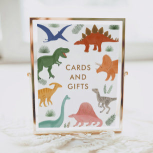 Dinosaur Birthday Party Cards and Gifts Sign