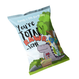Dinosaur Birthday Party Chip Bag Wrappers Favours Notepad