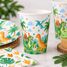 Dinosaur Birthday Party Cups
