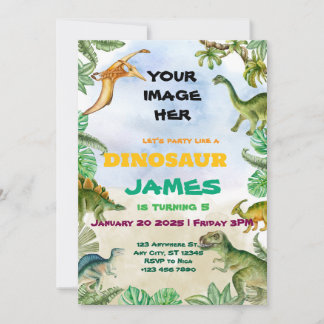  Dinosaur Birthday Party  Customisable Invitation 