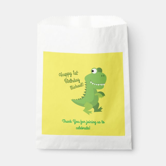 Dinosaur Birthday Party Favour Bag (Front)