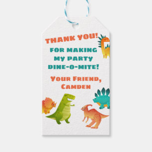 Dinosaur Birthday Party Favour Thank You Gift Tags