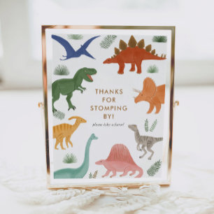 Dinosaur Birthday Party Favours Sign