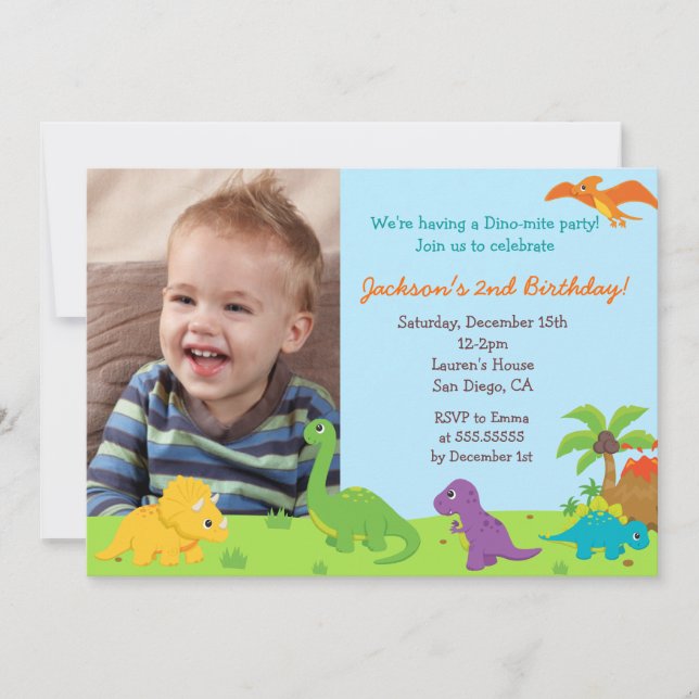 Dinosaur Birthday Party Invitaions Invitation (Front)