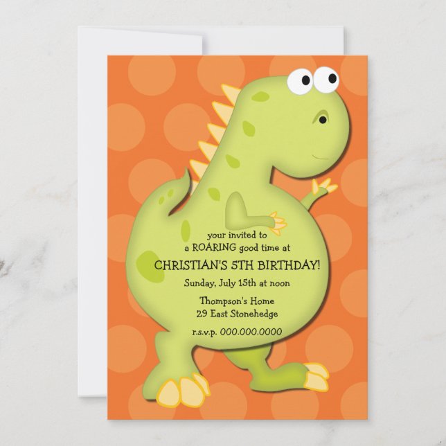 Dinosaur Birthday Party Invitation (Front)