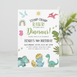 Dinosaur Birthday Party Invitation