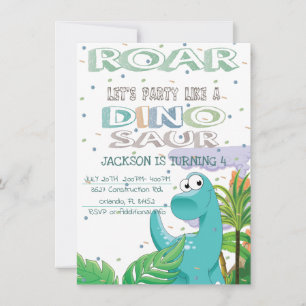 Dinosaur Birthday Party Invitation