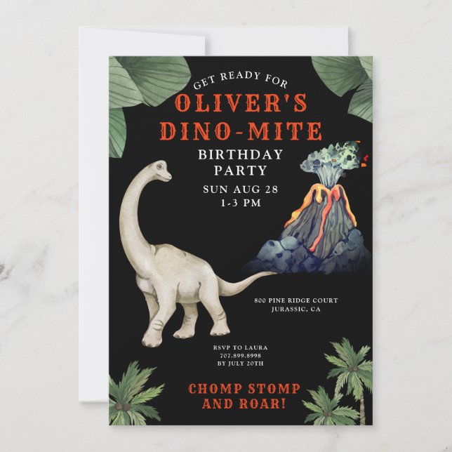 Dinosaur Birthday Party Invitation (Front)