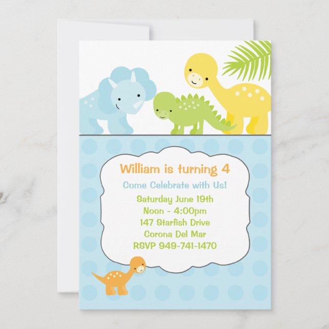 Dinosaur Birthday Party Invitation (Front)