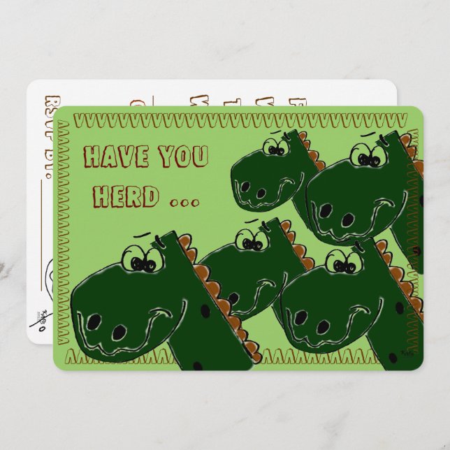 Dinosaur Birthday Party Invitation (Front/Back)