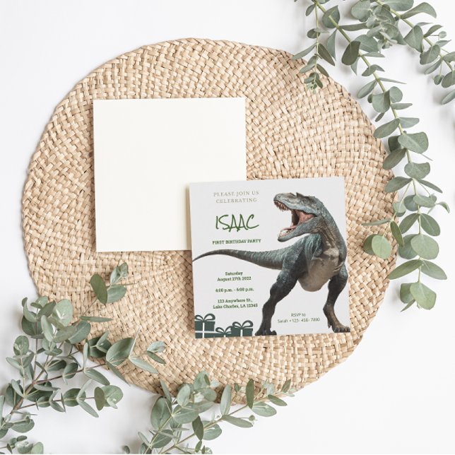 Dinosaur  Birthday Party Invitation Card (Dinosaur Birthday Party Invitation)