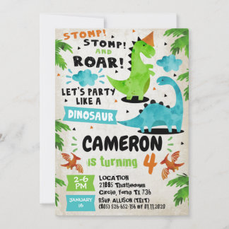 Dinosaur Birthday Party Invitations ROAR!!!!