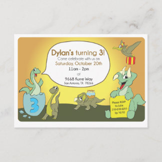 Dinosaur birthday party invite