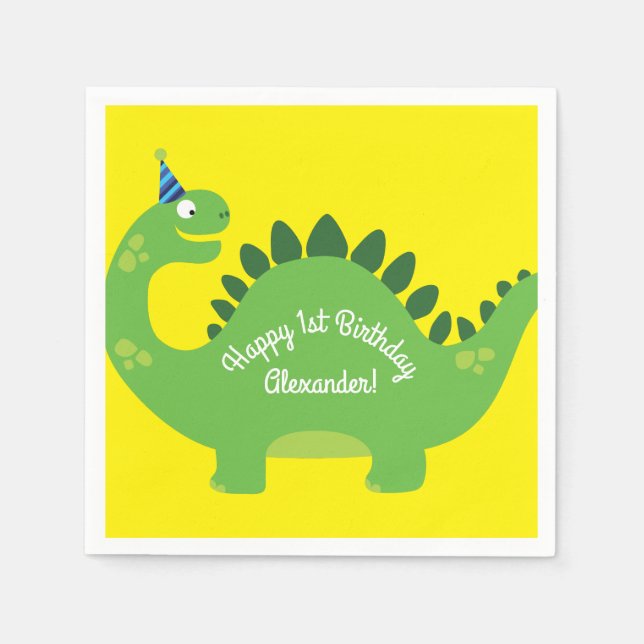 Dinosaur Birthday PArty Napkin (Front)