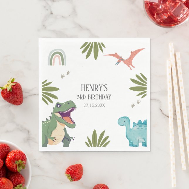 Dinosaur Birthday Party Napkin (Insitu)