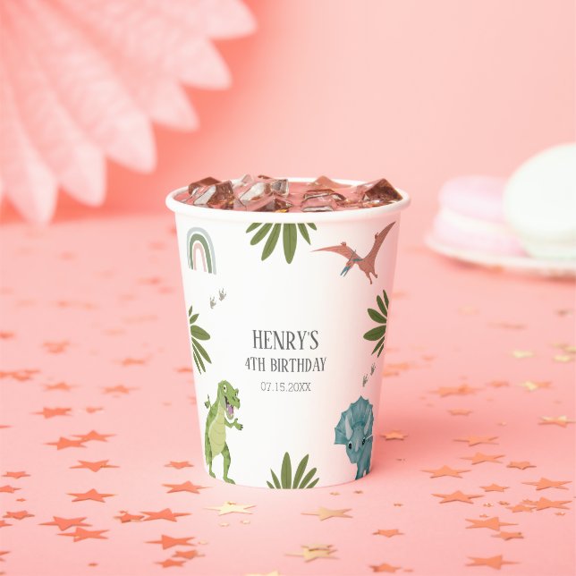 Dinosaur Birthday Party Paper Cups (Insitu)