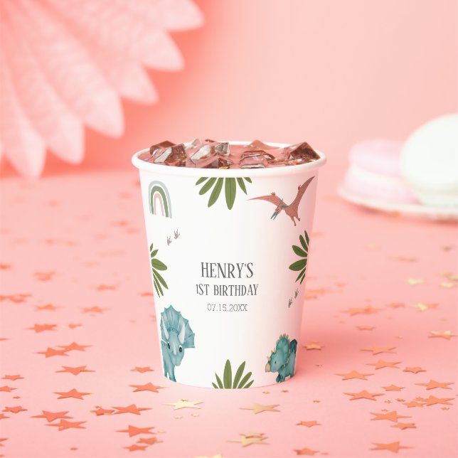 Dinosaur Birthday Party Paper Cups (Insitu)