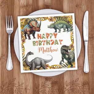 Dinosaur Birthday Party Paper Napkin