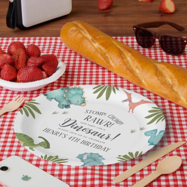 Dinosaur Birthday Party Paper Plate (Picnic)