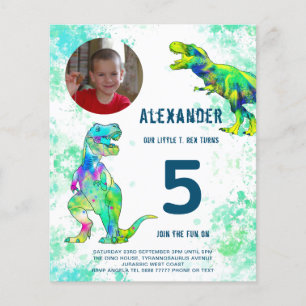 Dinosaur Birthday Party Photo Budget Flyer