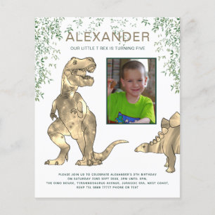 Dinosaur birthday party photo Invitation Flyer