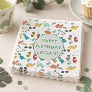 Dinosaur Birthday Party Photo Napkin