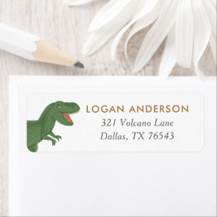 Dinosaur Birthday Party Return Address Label