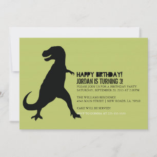 Dinosaur Birthday Party T-Rex Invitation