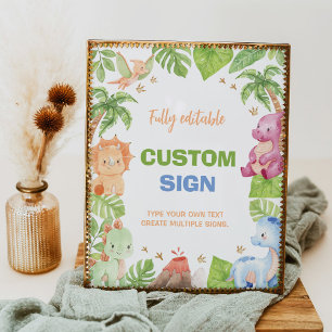 Dinosaur Birthday Party Table Sign