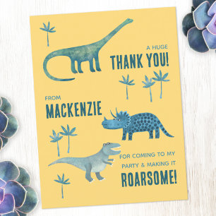 Dinosaur Birthday Party Thank You Postcard