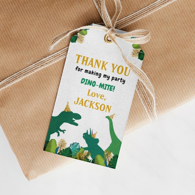 Dinosaur Birthday Party Thank You Tag (Creator Uploaded)