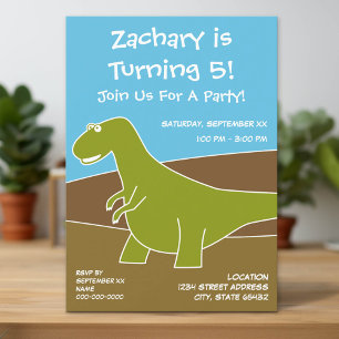 Dinosaur Birthday Party Theme Invitation