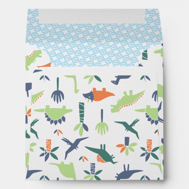 Dinosaur birthday party themed Envelope (Back (Bottom))
