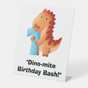 Dinosaur Birthday Party Welcome Pedestal Sign